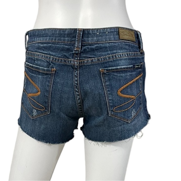 Seven7 Premium Denim Blue Jean Cut Off Shorts - Picture 2 of 9